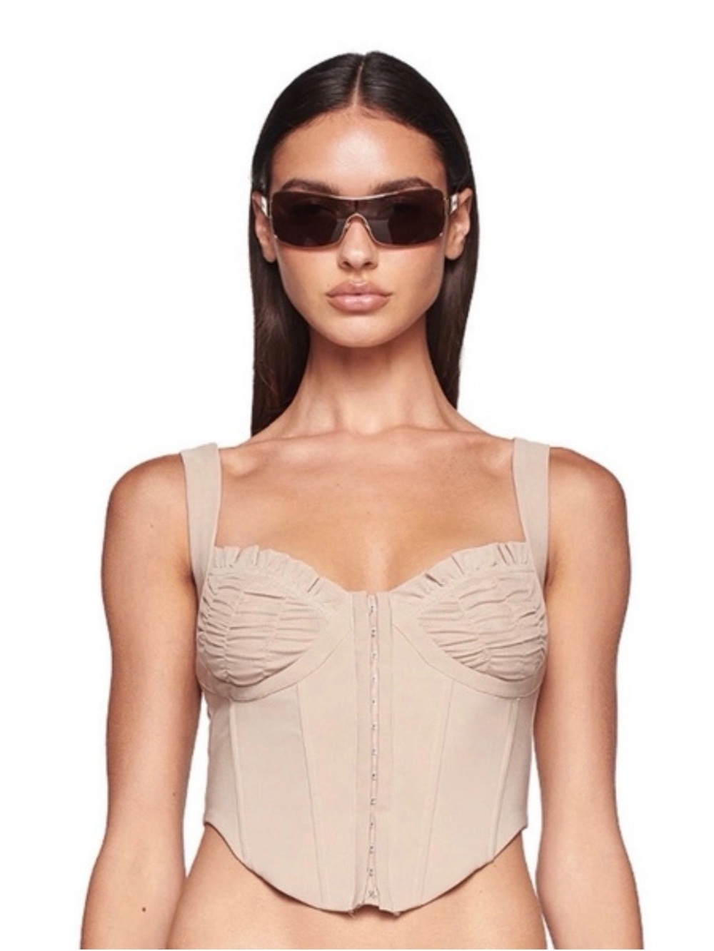 I.AM.GIA Nude Ruched Bust Corset Top